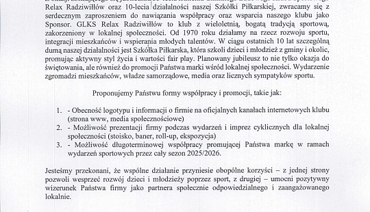 ⚽ 55 LAT KLUBU RELAX RADZIWIŁŁÓW & 10 LAT SZKÓŁKI PIŁKARSKIEJ ⚽